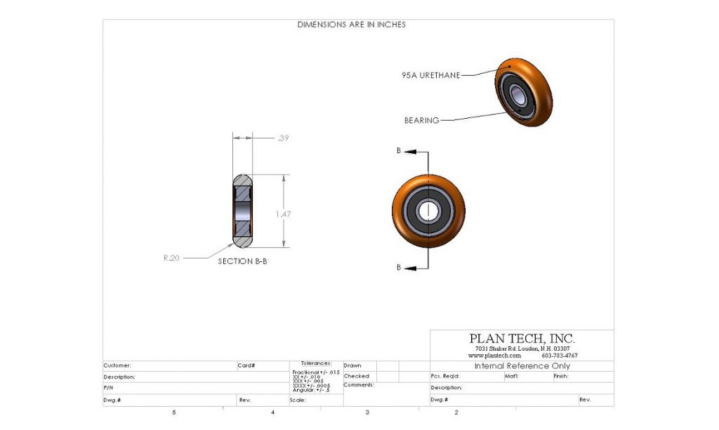 Flanged Urethane Wheels Flanged Polywheels Plan Tech